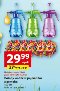 Auchan Balony wodne w pojemniku z pompką 500szt oferta