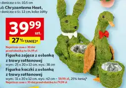Auchan Figurka zająca z osłonką z trawy rattanowej wym: 25 x 20 x 12 cm, wys.: 38 cm oferta