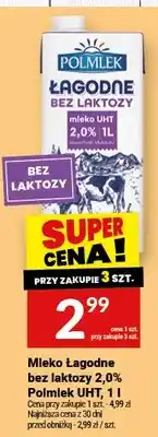 Twój Market Mleko Łagodne bez laktozy 2,0% Polmlek oferta