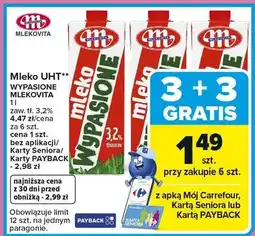 Carrefour Mleko UHT wypasione na słońcu oferta