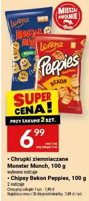 Twój Market Chrupki ziemniaczane Monster Munch, Chipsy Bekon Peppies oferta