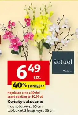 Auchan Kwiaty sztuczne: magnolia, wys.: 66 cm lub bukiet 3 frezji, wys.: 36 cm oferta