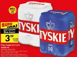 Twój Market Piwo Tyskie 0,0-5,2%, 4x500 ml Zero 0,0%, Gronie 5,2% oferta