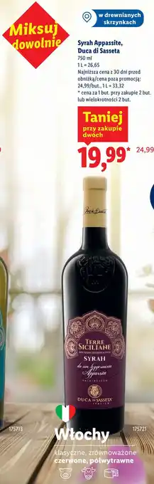 Lidl Syrah Appassite, Duca di Sasseta oferta