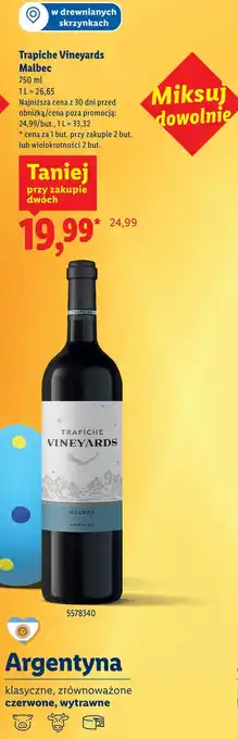 Lidl Trapiche Vineyards Malbec oferta