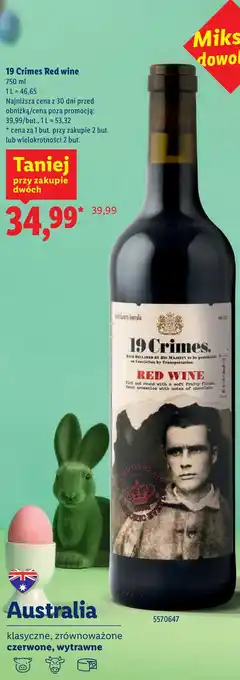 Lidl 19 Crimes Red wine oferta