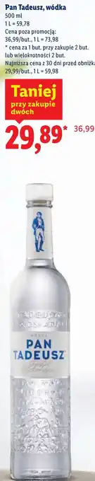 Lidl Pan Tadeusz, wódka oferta