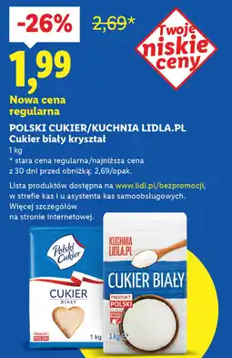 Lidl POLSKI CUKIER/KUCHNIA LIDLA.PL Cukier biały kryształ oferta