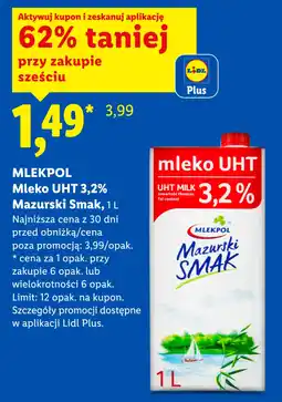 Lidl MLEKPOL Mleko UHT 3,2% Mazurski Smak oferta