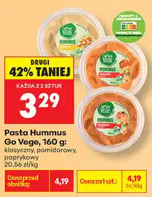 Biedronka Pasta Hummus Go Vege, 160 g: klasyczny, pomidorowy, paprykowy oferta
