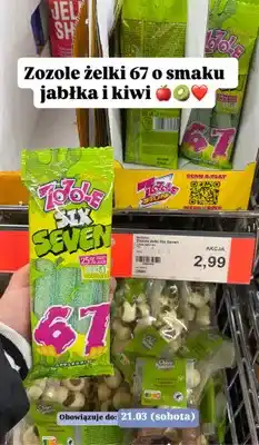 ALDI Żelki Six Seven o smaku jabłka i kiwi oferta