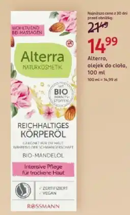 Rossmann Alterra, olejek do ciała oferta