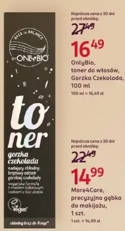 Rossmann OnlyBio, toner do włosów, Gorzka Czekolada oferta