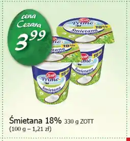 Cezar Delikatesy Smietana Zott Primo 18% oferta