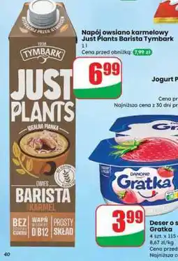 Dino Napój owsiano-karmelowy Just Plants Barista Tymbark oferta