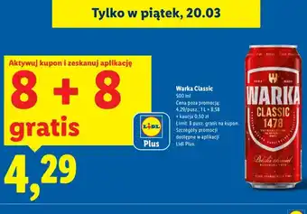 Lidl Piwo Warka Classic oferta