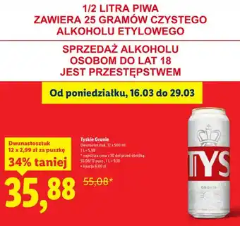 Lidl Piwo Tyskie Gronie oferta