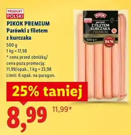 Lidl Parówki z filetem z kurczaka oferta