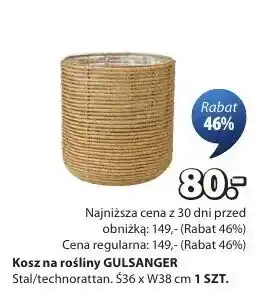 JYSK Kosz na rośliny Gulsanger stal/technorattan oferta