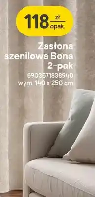 Castorama Zasłona szenilowa Bona 2-pak oferta