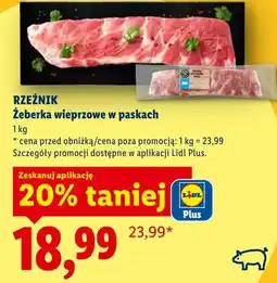 Lidl RZEŹNIK Żeberka wieprzowe w paskach oferta