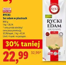 Lidl Rycki Ser edam w plastrach oferta