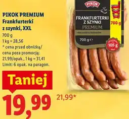 Lidl PIKOK PREMIUM Frankfurterki z szynki, XXL oferta