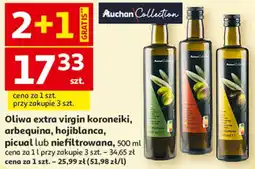 Auchan Oliwa extra virgin koroneiki, arbequina, hojiblanca, picual lub niefiltrowana oferta