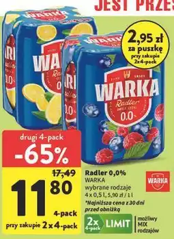 Intermarche Piwo WARKA Radler wybrane rodzaje oferta
