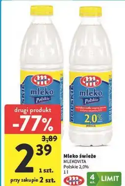 Intermarche Mleko świeże MLEKOVITA Polskie 2,0% oferta