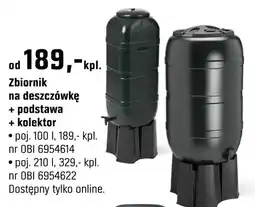 OBI Zbiornik na deszczówkę + podstawa + kolektor 100l oferta