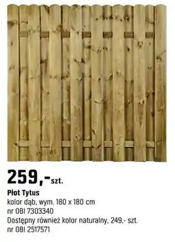 OBI Płot Tytus oferta