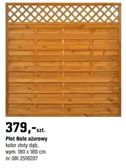 OBI Płot ażurowy kolor złoty dąb 180 x 180 cm oferta