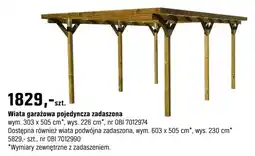 OBI Wiata garażowa pojedyncza zadaszona oferta
