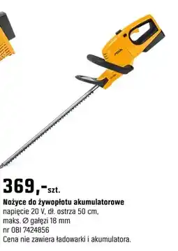 OBI Nożyce do żywopłotu akumulatorowe oferta