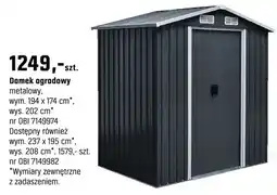 OBI Domek ogrodowy metalowy mały oferta