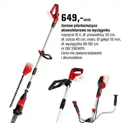 OBI Zestaw pilarka/nożyce akumulatorowe na wysięgniku oferta