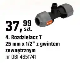 OBI Rozdzielacz T 25 mm x 1/2 z gwintem zewnętrznym oferta