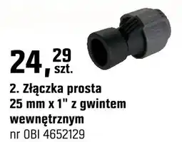 OBI Złączka prosta 25 mm x 1 z gwintem wewnętrznym oferta