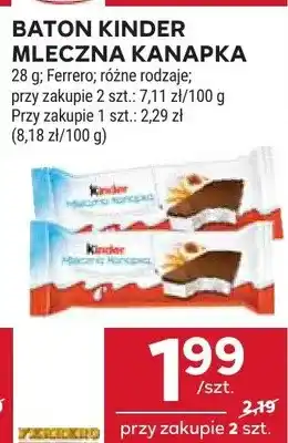Stokrotka Baton Kinder mleczna kanapka oferta