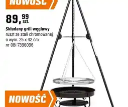 OBI Składany grill węglowy ruszt ze stali chromowanej o wym. 25 x 42 cm oferta