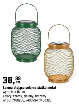 OBI Lampa stojąca solarna siatka metal oferta