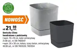 OBI Doniczka Clima kwadratowa z podstawką wym. 30 x 30 cm kolory: szary beton, antracytowy oferta