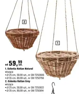 OBI Osłonka Rattan Grey wisząca 35cm oferta