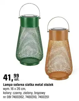 OBI Lampa solarna siatka metal stożek oferta