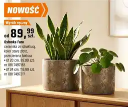 OBI Doniczka Faro ceramika ze struktura, kolor stare złoto, przecierana faktura oferta