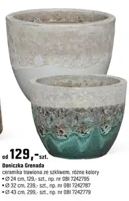 OBI Doniczka Grenada ceramika trawiona ze szkliwem, różne kolory oferta