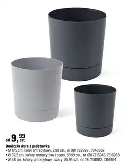 OBI Doniczka Aura z podstawką Ø 38 cm kolory: antracytowy i szary oferta
