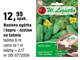 OBI Nasiona ogórka i kopru - zestaw na taśmie oferta