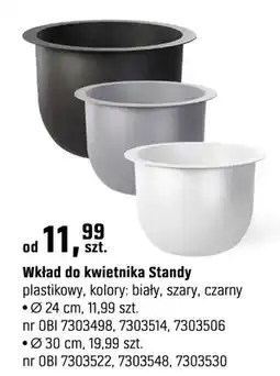 OBI Wkład do kwietnika Standy plastikowy czarny Ø30cm oferta
